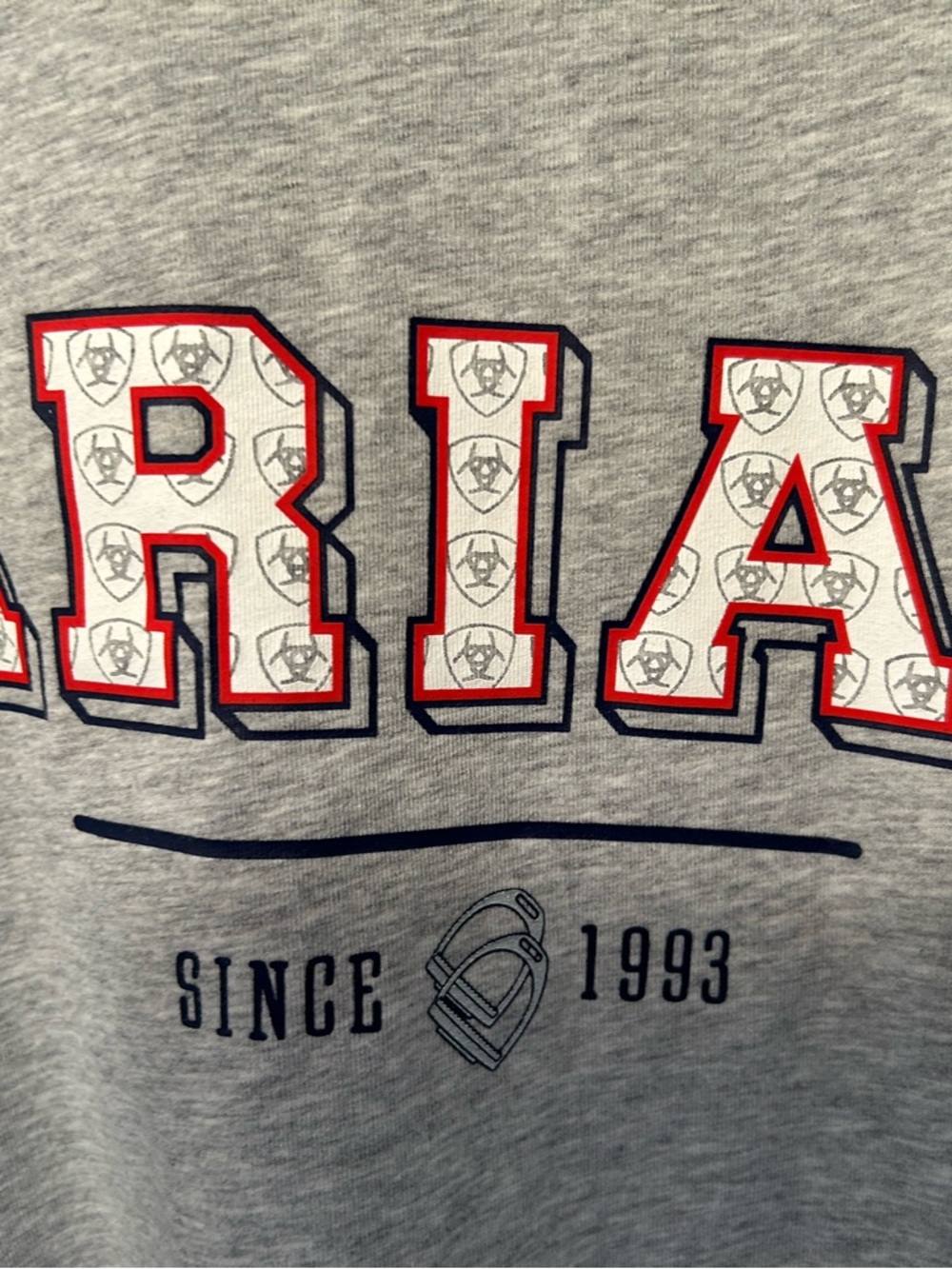 Ariat Heather Gray Tee with Navy Collar